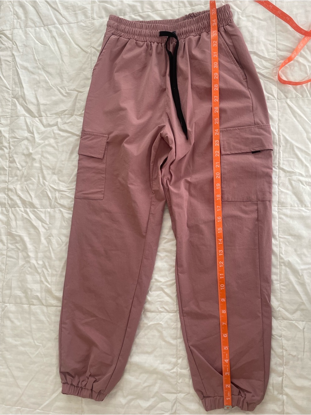 Mauve Cargo Joggers with Drawstring Waist